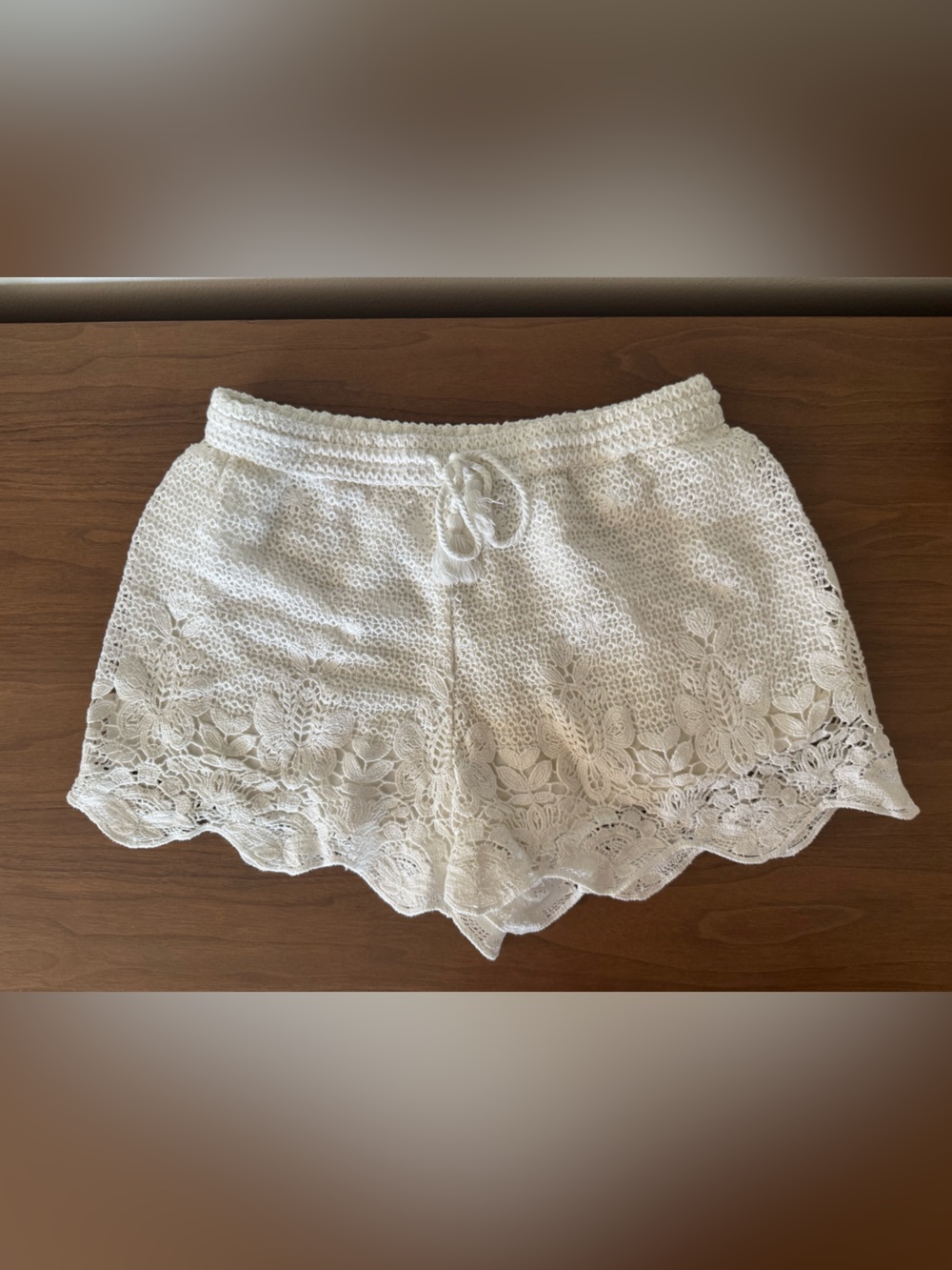 Abercrombie & Fitch White Crochet Lace Shorts